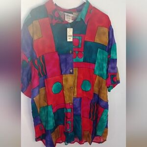 Cliche Vintage Nwt Sz 44/24 Button Up Blouse